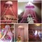 Costway Elegant Lace Bed Mosquito Netting Mesh Canopy Princess Round Dome Bedding Net